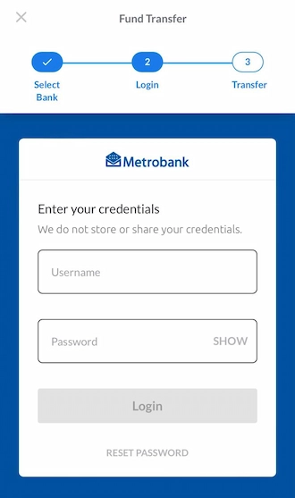 Step 3: Log in with your Username and password to log in to your bank account